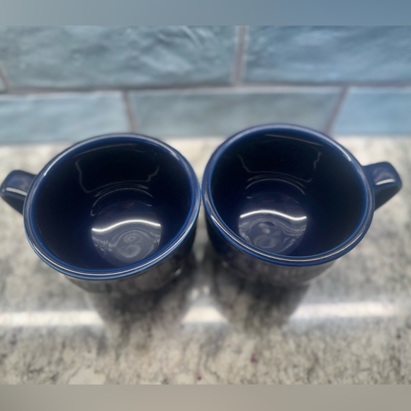 Set of 2 Fiesta Homer Laughlin Jumbo Mugs (18 oz), Cobalt Blue, Lead-Free - Picture 2 of 3